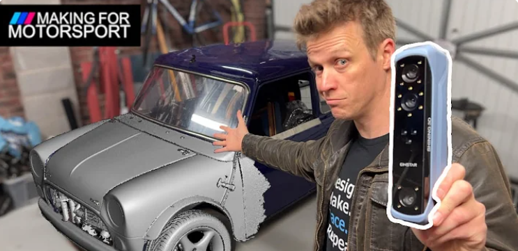 Making for Motorsport video cover: Demonstrating EINSTAR 3D scanner on a car.